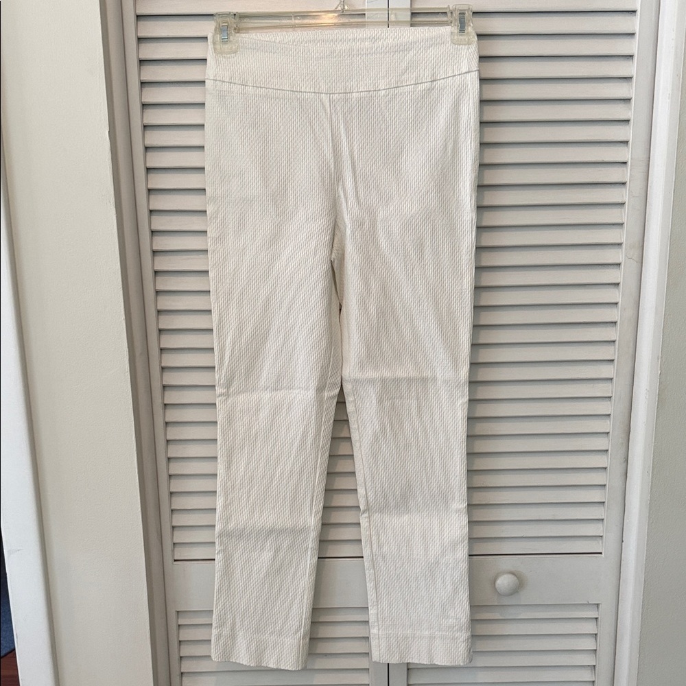 Joseph Ribkoff Elegant White Textured Pants